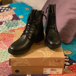 Sofft Lilia Black Combat Boot - NEW